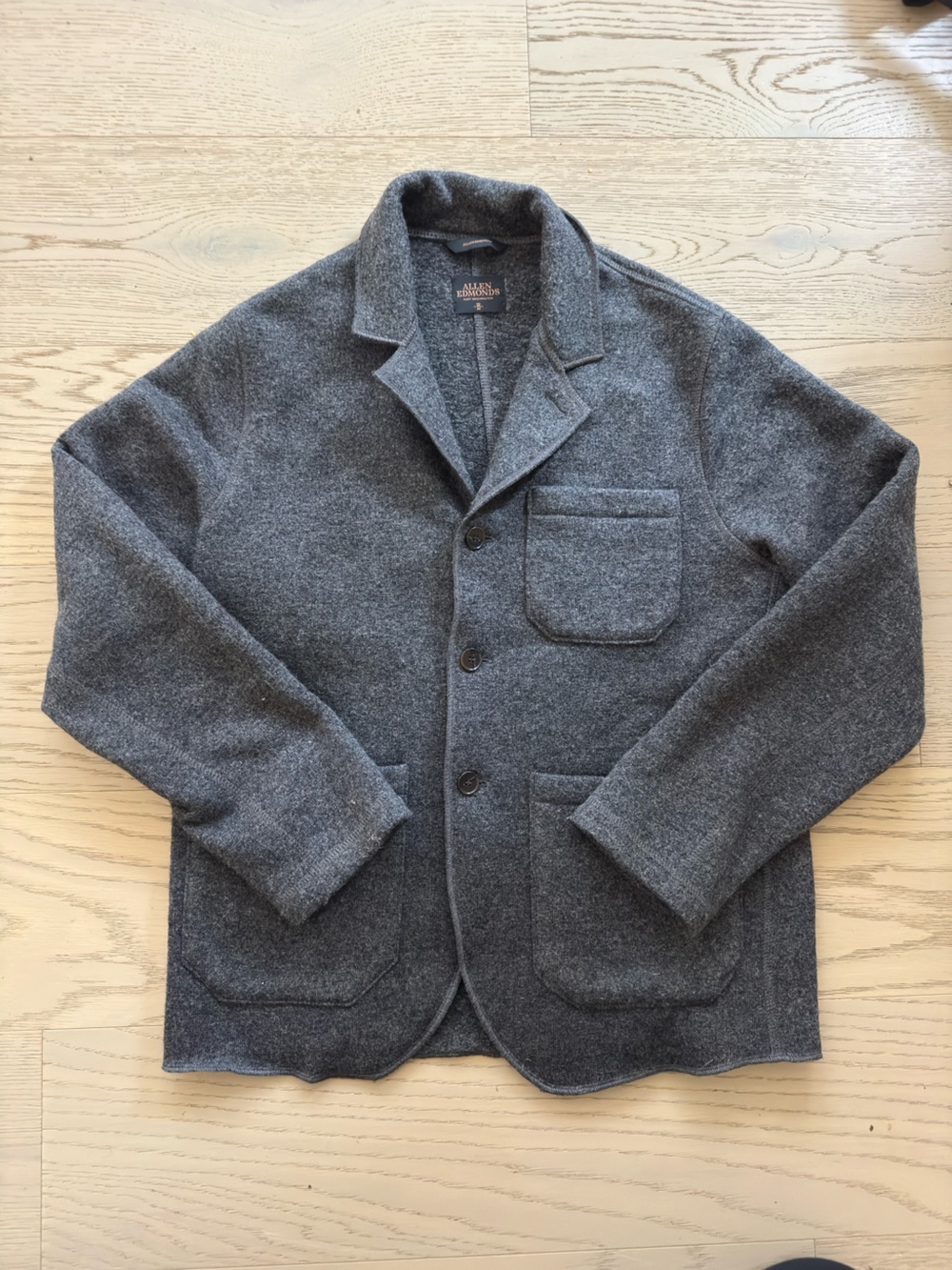 Allen Edmonds Dark Gray Wool Blend Pea Coat